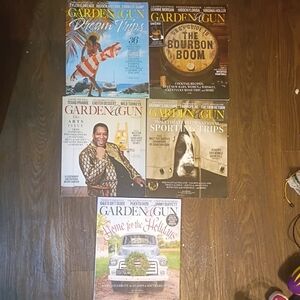 Garden & Gun Magazine Lot Of 5 Issues Home Vacation Food Art Bourbon GREAT CONDI